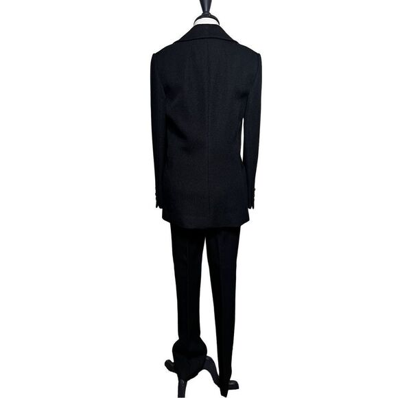 Anne Klein Vintage Heavy Wool Business Suit, Blazer, Pants Black Small - Picture 3 of 7